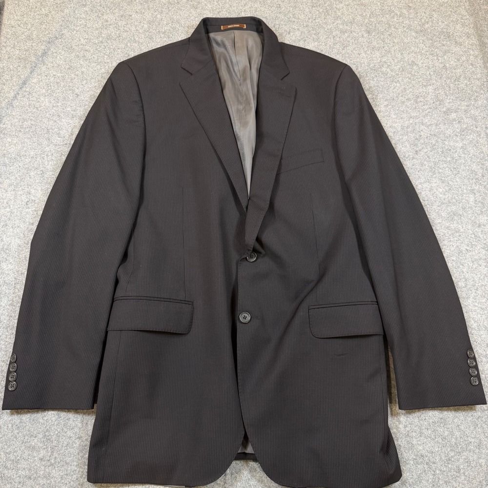 Peter Millar Mens 42T Blazer 100% Wool Pinstripe 2-Button Jacket Black Canada